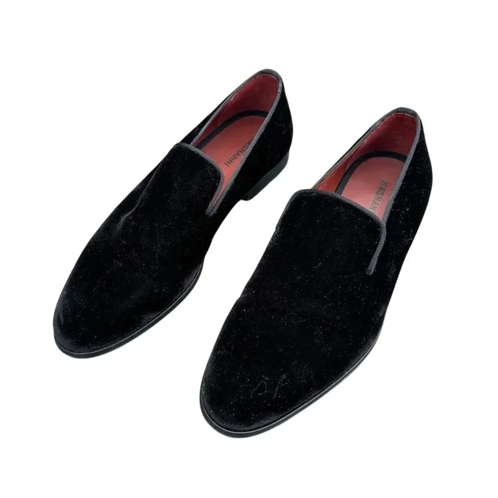 MAGNANNI Men's‎ Jareth Velvet Venetian Loafers Size 8 Black